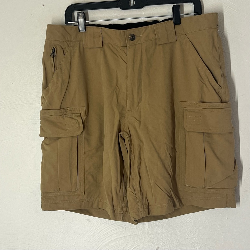 Duluth Trading Co Mens Dry On The Fly 9” Cargo Shorts Tan Brown Size XL